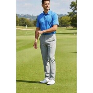 Birdie Bound Men’s Golf Performance Pants 40x32 Gray Flat Front Casual Preppy
